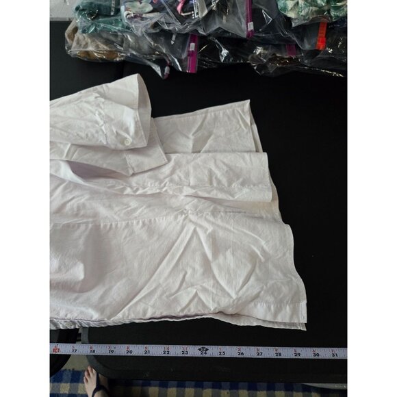 Basic Editions Womens White Button Front Long Sleeve Top Plus SIze 4X Career - Picture 9 of 11